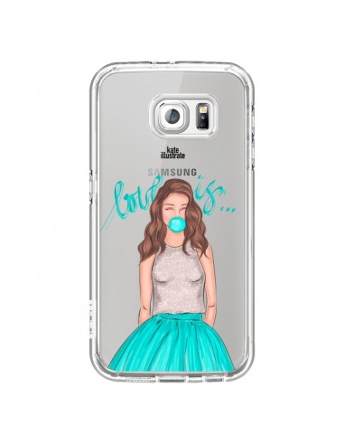 Coque Bubble Girls Tiffany Bleu Transparente pour Samsung Galaxy S6 - kateillustrate