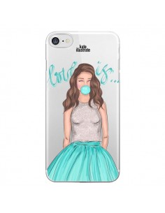 Coque Bubble Girls Tiffany Bleu Transparente pour iPhone 7 - kateillustrate