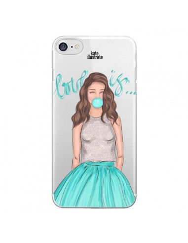 Coque Bubble Girls Tiffany Bleu Transparente pour iPhone 7 - kateillustrate