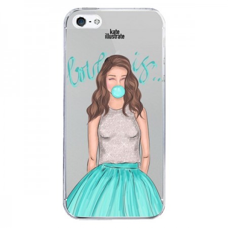 Coque Bubble Girls Tiffany Bleu Transparente pour iPhone 5/5S et SE - kateillustrate