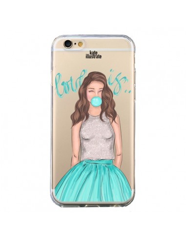 Coque Bubble Girls Tiffany Bleu Transparente pour iPhone 6 et 6S - kateillustrate