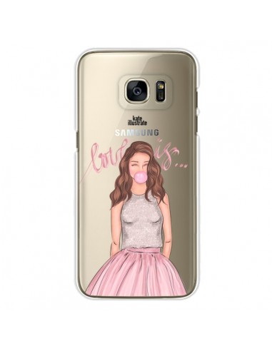 Coque Bubble Girl Tiffany Rose Transparente pour Samsung Galaxy S7 Edge - kateillustrate