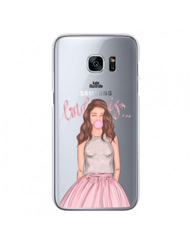 Coque Bubble Girl Tiffany Rose Transparente pour Samsung Galaxy S7 - kateillustrate
