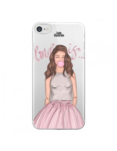 Coque Bubble Girl Tiffany Rose Transparente pour iPhone 7 - kateillustrate