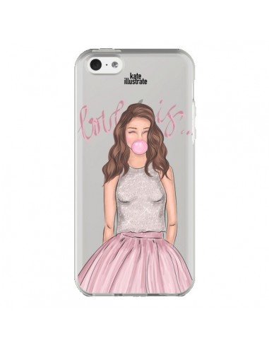 Coque Bubble Girl Tiffany Rose Transparente pour iPhone 5C - kateillustrate