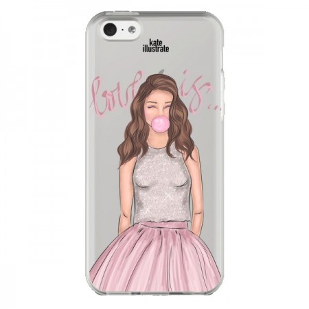 Coque Bubble Girl Tiffany Rose Transparente pour iPhone 5C - kateillustrate