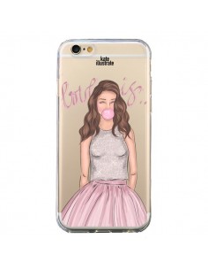 Coque Bubble Girl Tiffany Rose Transparente pour iPhone 6 et 6S - kateillustrate