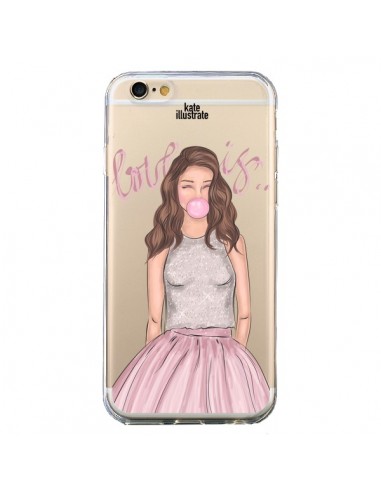 Coque Bubble Girl Tiffany Rose Transparente pour iPhone 6 et 6S - kateillustrate