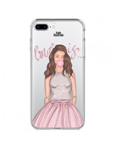 Coque Bubble Girl Tiffany Rose Transparente pour iPhone 7 Plus - kateillustrate