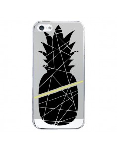 Coque iPhone 5/5S et SE Ananas Noir Transparente -...