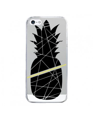 Coque iPhone 5/5S et SE Ananas Noir Transparente - Koura-Rosy Kane