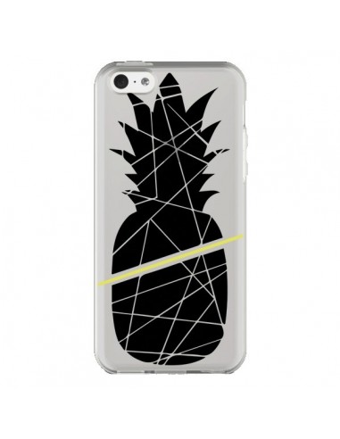 Coque iPhone 5C Ananas Noir Transparente - Koura-Rosy Kane