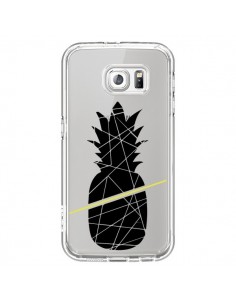 Coque Ananas Noir Transparente pour Samsung Galaxy S6 -...