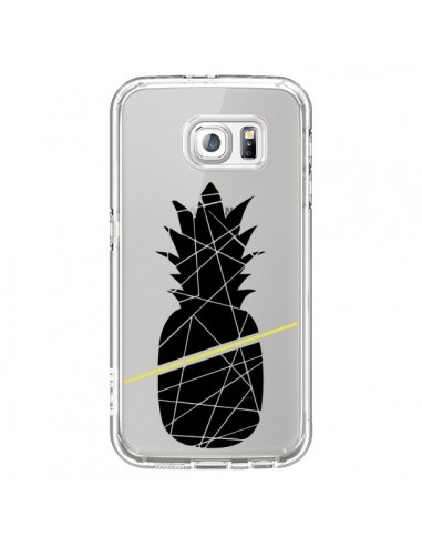 Coque Ananas Noir Transparente pour Samsung Galaxy S6 - Koura-Rosy Kane