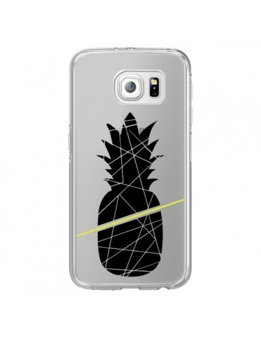 Coque Ananas Noir Transparente pour Samsung Galaxy S6 Edge - Koura-Rosy Kane