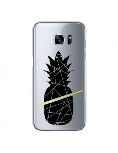 Coque Ananas Noir Transparente pour Samsung Galaxy S7 -...