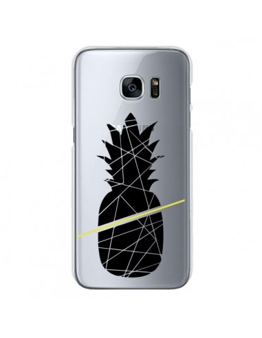 Coque Ananas Noir Transparente pour Samsung Galaxy S7 - Koura-Rosy Kane
