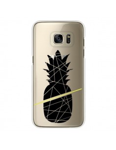 Coque Ananas Noir Transparente pour Samsung Galaxy S7...