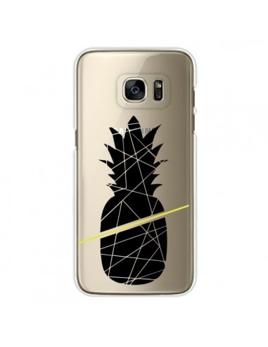 Coque Ananas Noir Transparente pour Samsung Galaxy S7 Edge - Koura-Rosy Kane