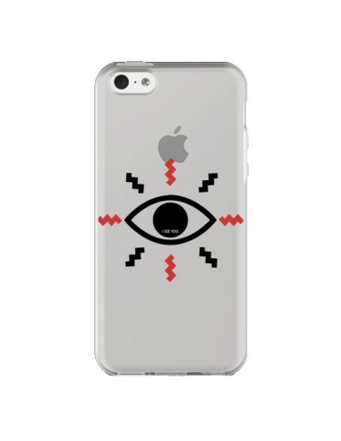 Coque iPhone 5C Eye I See You Oeil Transparente - Koura-Rosy Kane