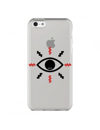 Coque iPhone 5C Eye I See You Oeil Transparente - Koura-Rosy Kane