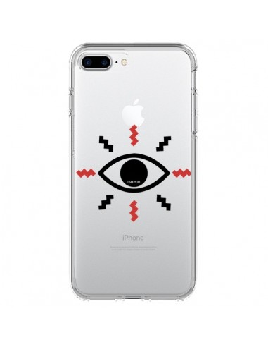 Coque iPhone 7 Plus et 8 Plus Eye I See You Oeil Transparente - Koura-Rosy Kane