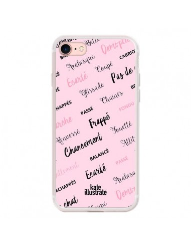 Coque iPhone 7/8 et SE 2020 Ballerina Ballerine Mots - kateillustrate