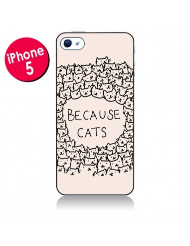 Coque Because Cats chat pour iPhone 5 - Santiago Taberna