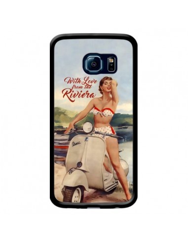 Coque Pin Up With Love From the Riviera Vespa Vintage pour Samsung Galaxy S6 Edge - Nico