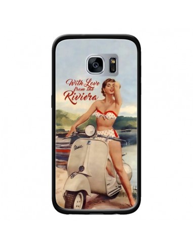 Coque Pin Up With Love From the Riviera Vespa Vintage pour Samsung Galaxy S7 - Nico
