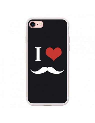 Coque iPhone 7/8 et SE 2020 I Love Moustache - Nico