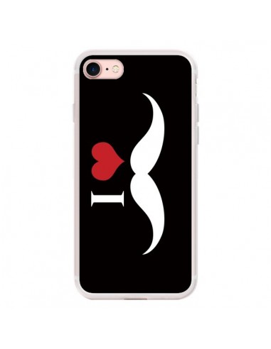 Coque iPhone 7/8 et SE 2020 I Love Moustache Big - Nico