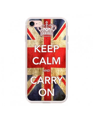 Coque iPhone 7/8 et SE 2020 Keep Calm and Carry On - Nico