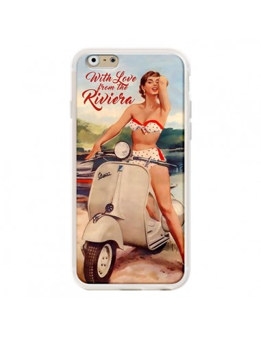 Coque iPhone 6 et 6S Pin Up With Love From the Riviera Vespa Vintage - Nico