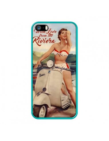 Coque iPhone 5/5S et SE Pin Up With Love From the Riviera Vespa Vintage - Nico