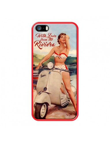 Coque iPhone 5/5S et SE Pin Up With Love From the Riviera Vespa Vintage - Nico