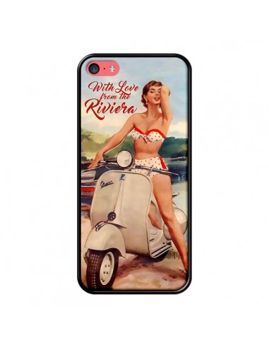 Coque iPhone 5C Pin Up With Love From the Riviera Vespa Vintage - Nico