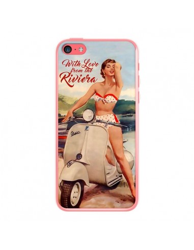 Coque iPhone 5C Pin Up With Love From the Riviera Vespa Vintage - Nico