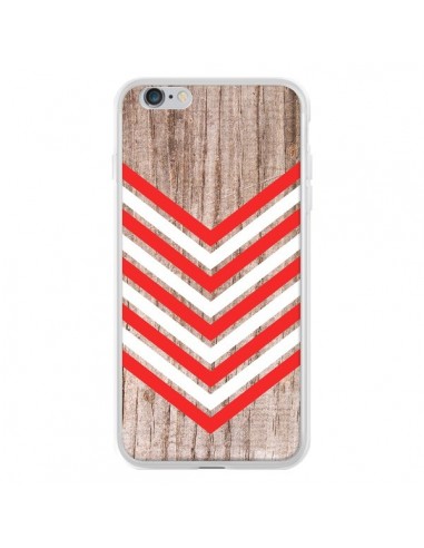 Coque iPhone 6 Plus et 6S Plus Tribal Aztèque Bois Wood Flèche Rouge Blanc - Laetitia