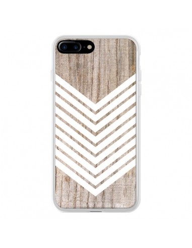 Coque iPhone 7 Plus et 8 Plus Tribal Aztèque Bois Wood Flèche Blanc - Laetitia