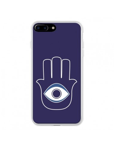 Coque iPhone 7 Plus et 8 Plus Main de Fatma Oeil Bleu - Laetitia