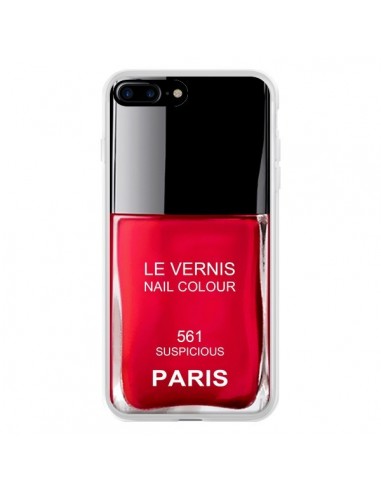 Coque iPhone 7 Plus et 8 Plus Vernis Paris Suspicious Rouge - Laetitia