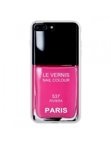 Coque iPhone 7 Plus et 8 Plus Vernis Paris Riviera Rose - Laetitia