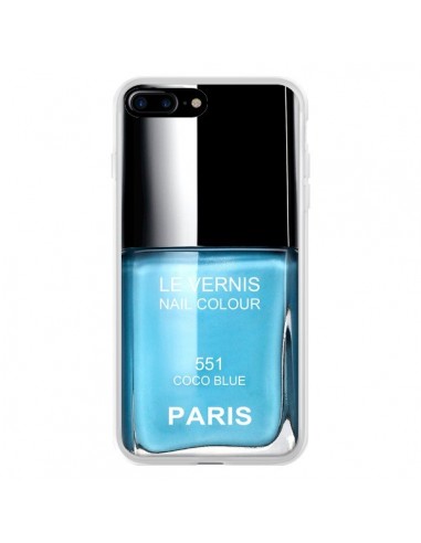 Coque iPhone 7 Plus et 8 Plus Vernis Paris Coco Blue Bleu - Laetitia