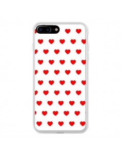 Coque iPhone 7 Plus et 8 Plus Coeurs Rouges Fond Blanc -...