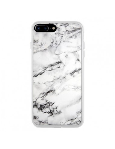 Coque iPhone 7 Plus et 8 Plus Marbre Marble Blanc White - Laetitia