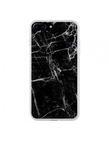 Coque iPhone 7 Plus et 8 Plus Marbre Marble Noir Black - Laetitia