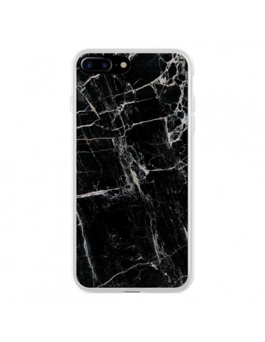 Coque iPhone 7 Plus et 8 Plus Marbre Marble Noir Black - Laetitia