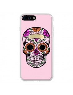 Coque iPhone 7 Plus et 8 Plus Tête de Mort Mexicaine Rose...