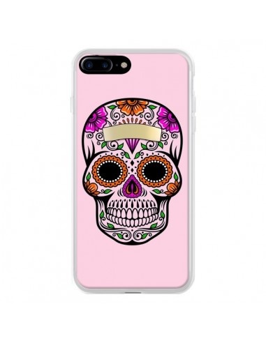 Coque iPhone 7 Plus et 8 Plus Tête de Mort Mexicaine Rose Multicolore - Laetitia